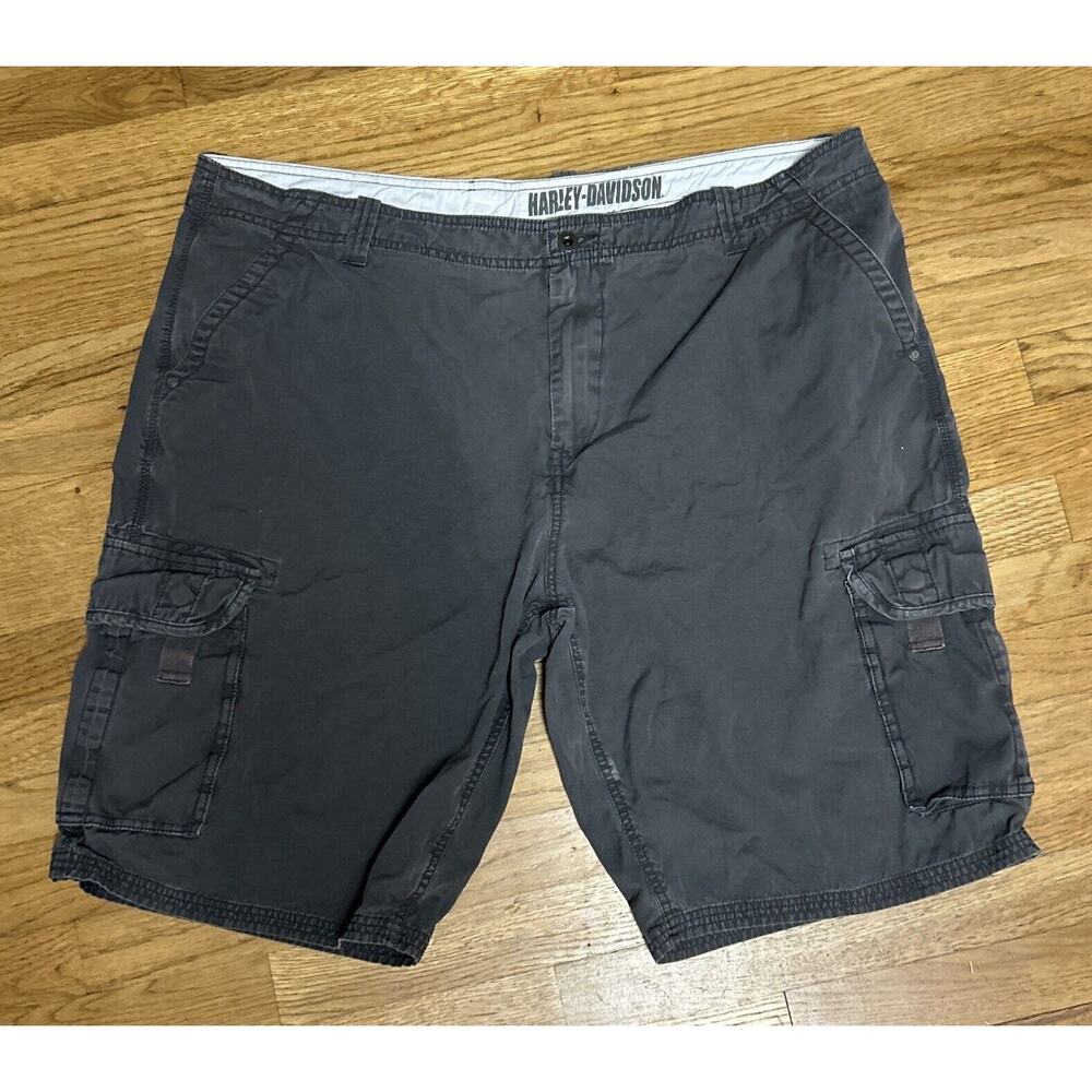 Men’s HARLEY DAVIDSON Gray Cargo Chino Shorts Sz 42 *B6